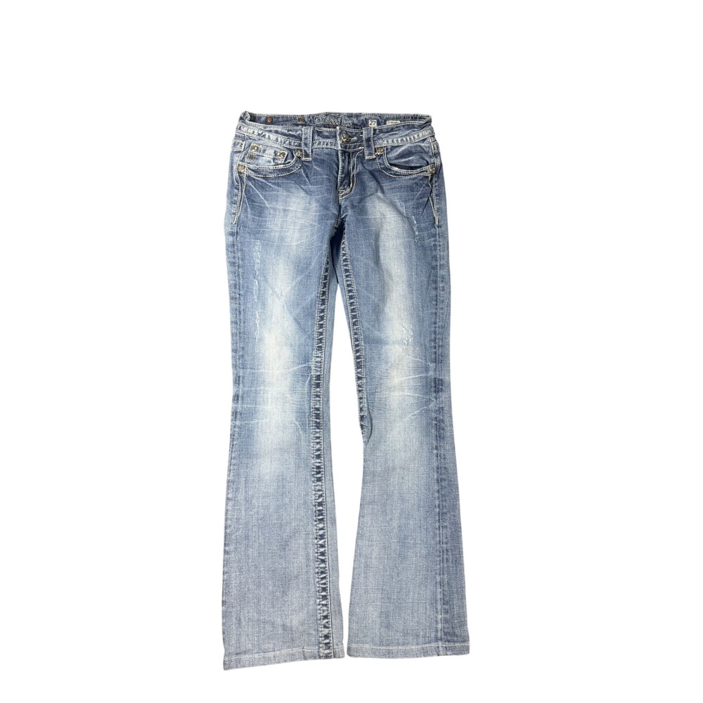 Miss Me JP5636B2 Bootcut Jeans Medium Wash Sunburst Embroidered Size 27